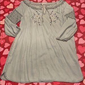 Cupcakes and Cashmere chambray embroidered dress